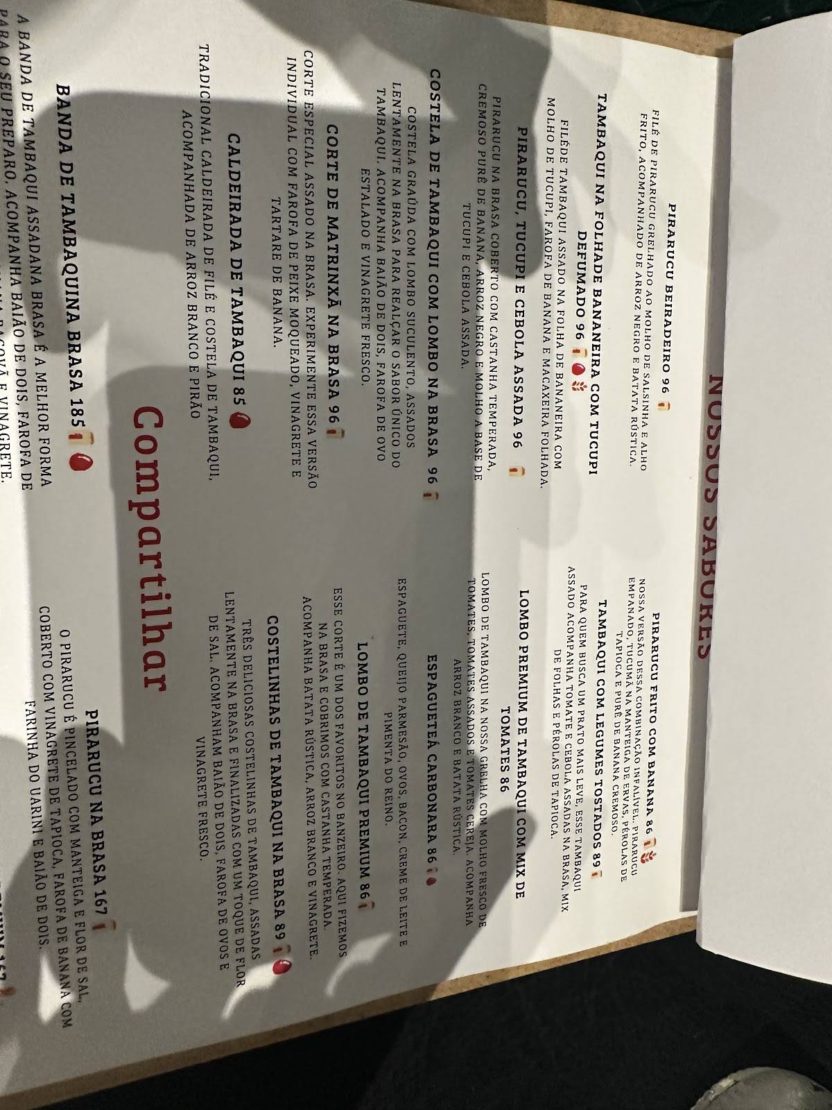 Restaurante Moquém do Banzeiro cardápio