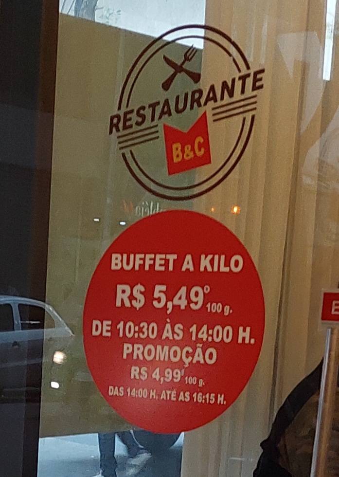 Restaurante Nova B & C cardápio