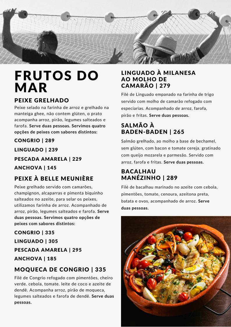 Restaurante Raizes cardápio
