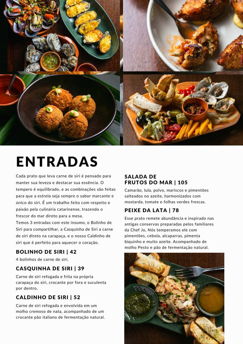 Restaurante Raizes cardápio