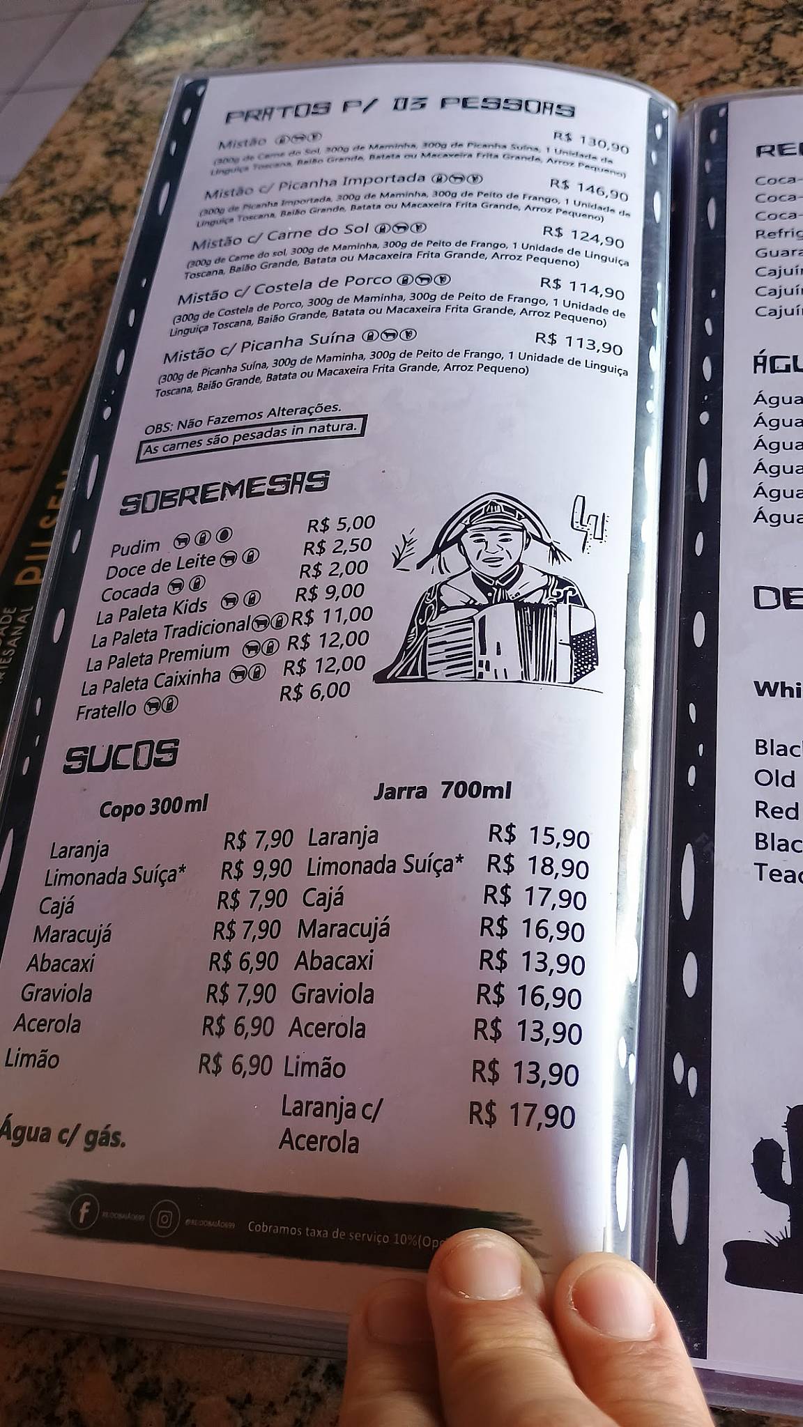 Rei do Baião cardápio