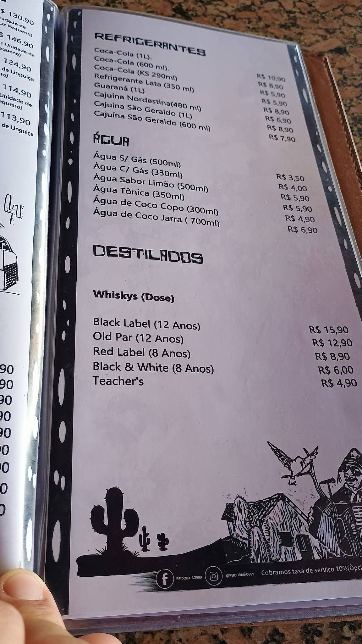 Rei do Baião cardápio