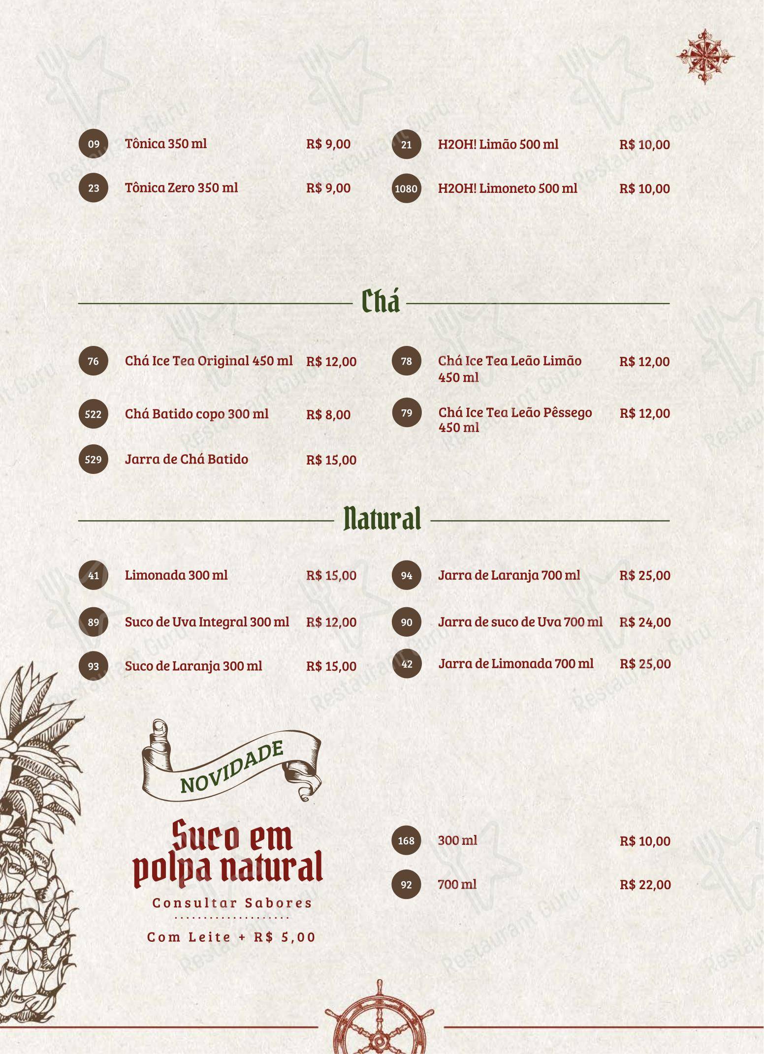 Menu bar para Restaurante Tortuga restaurante