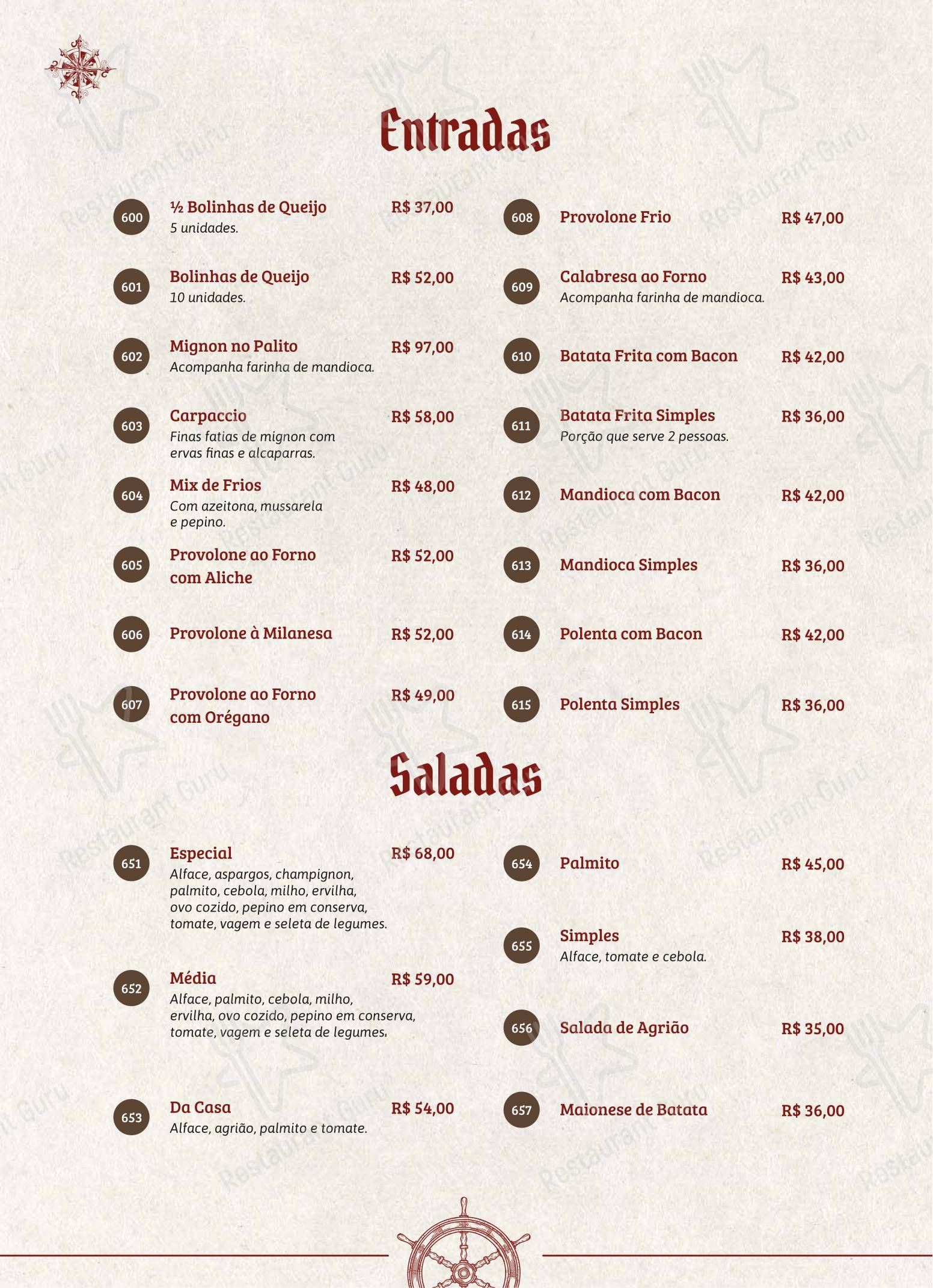 Restaurante Tortuga em Curitiba - Menu bar