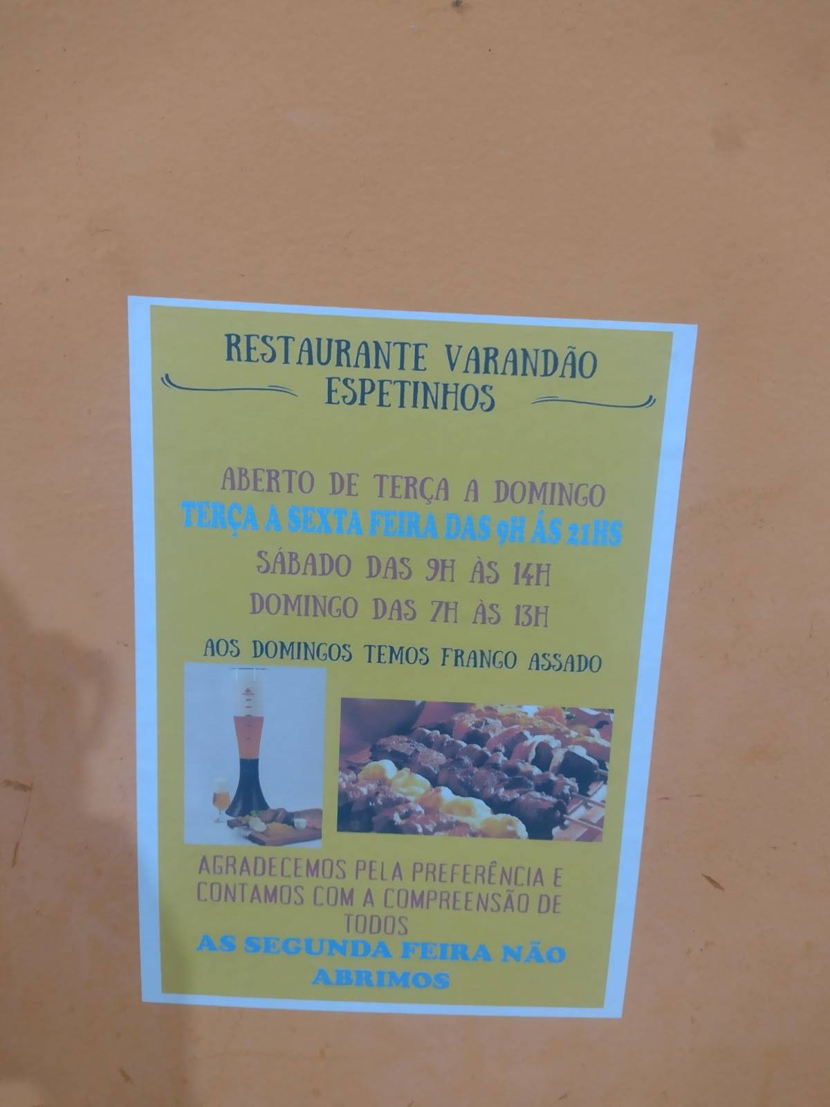 Restaurante Varandão cardápio