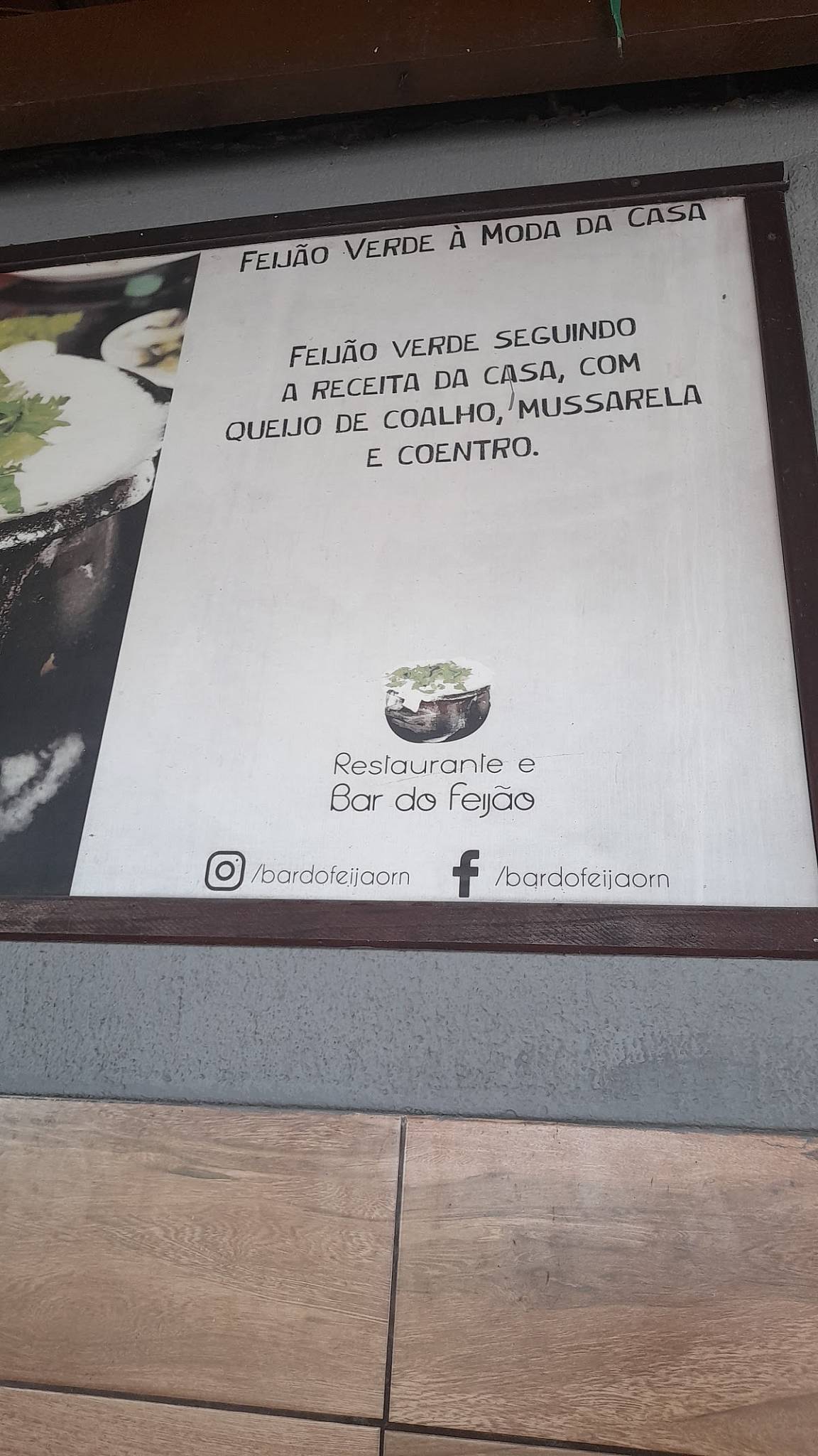 Restaurante e Bar do Feijão cardápio