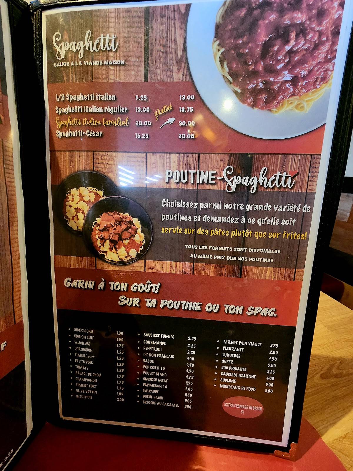Menu de Resto L'intuition