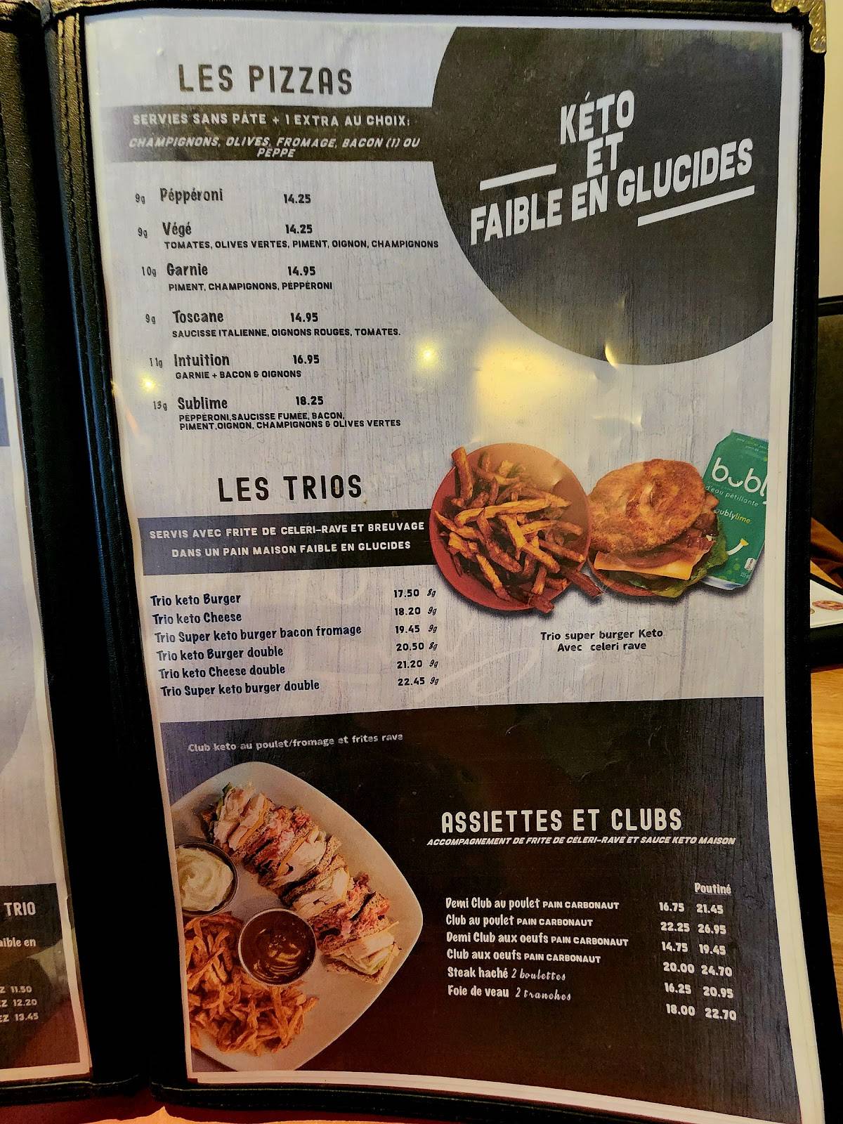 Menu de Resto L'intuition