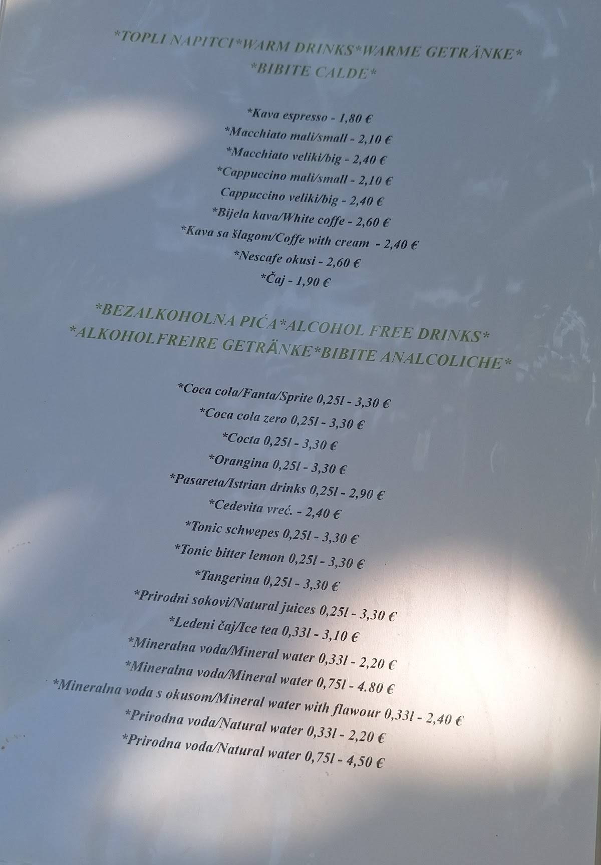 Menu di Restoran MASLINA 