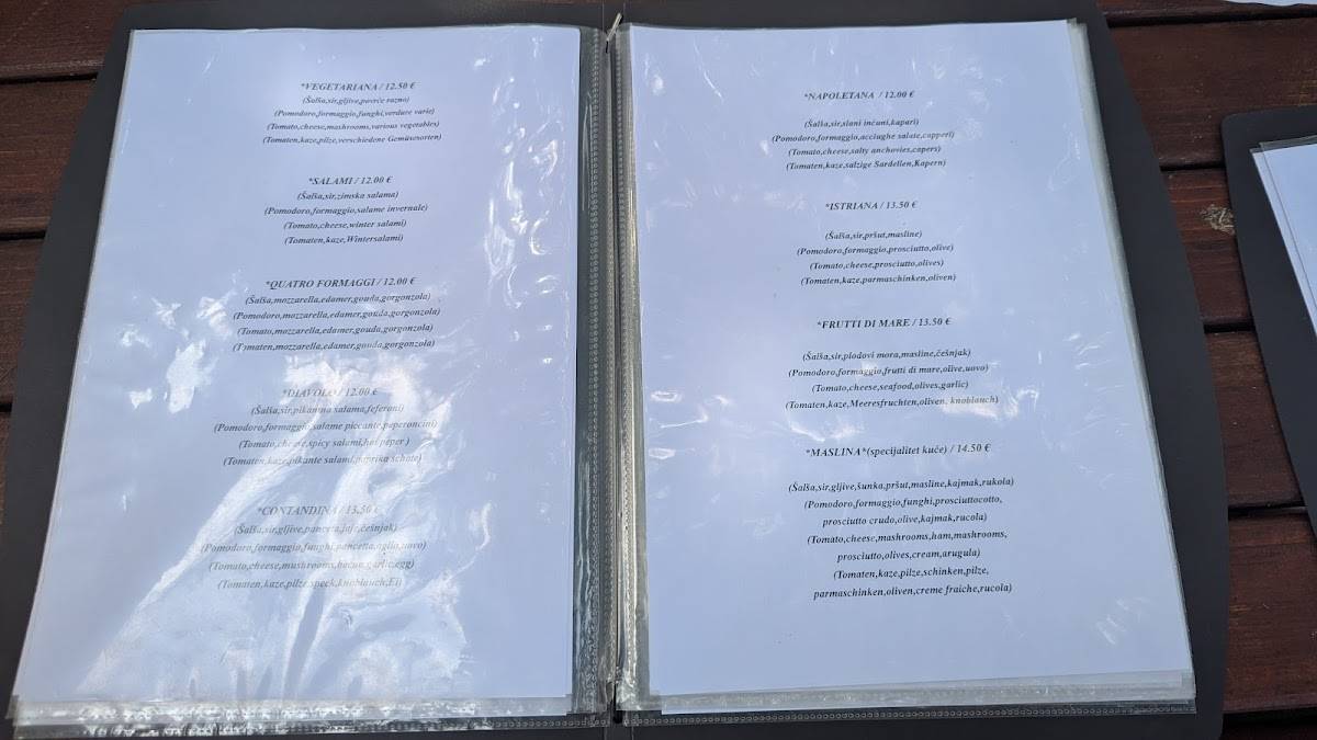 Menu di Restoran MASLINA 