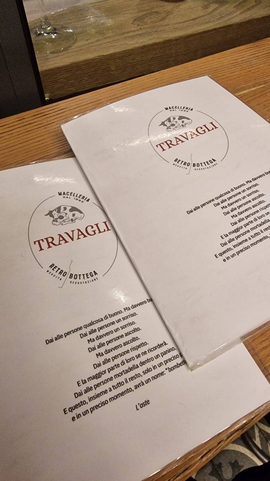 Menu di Retrobottega Travagli 