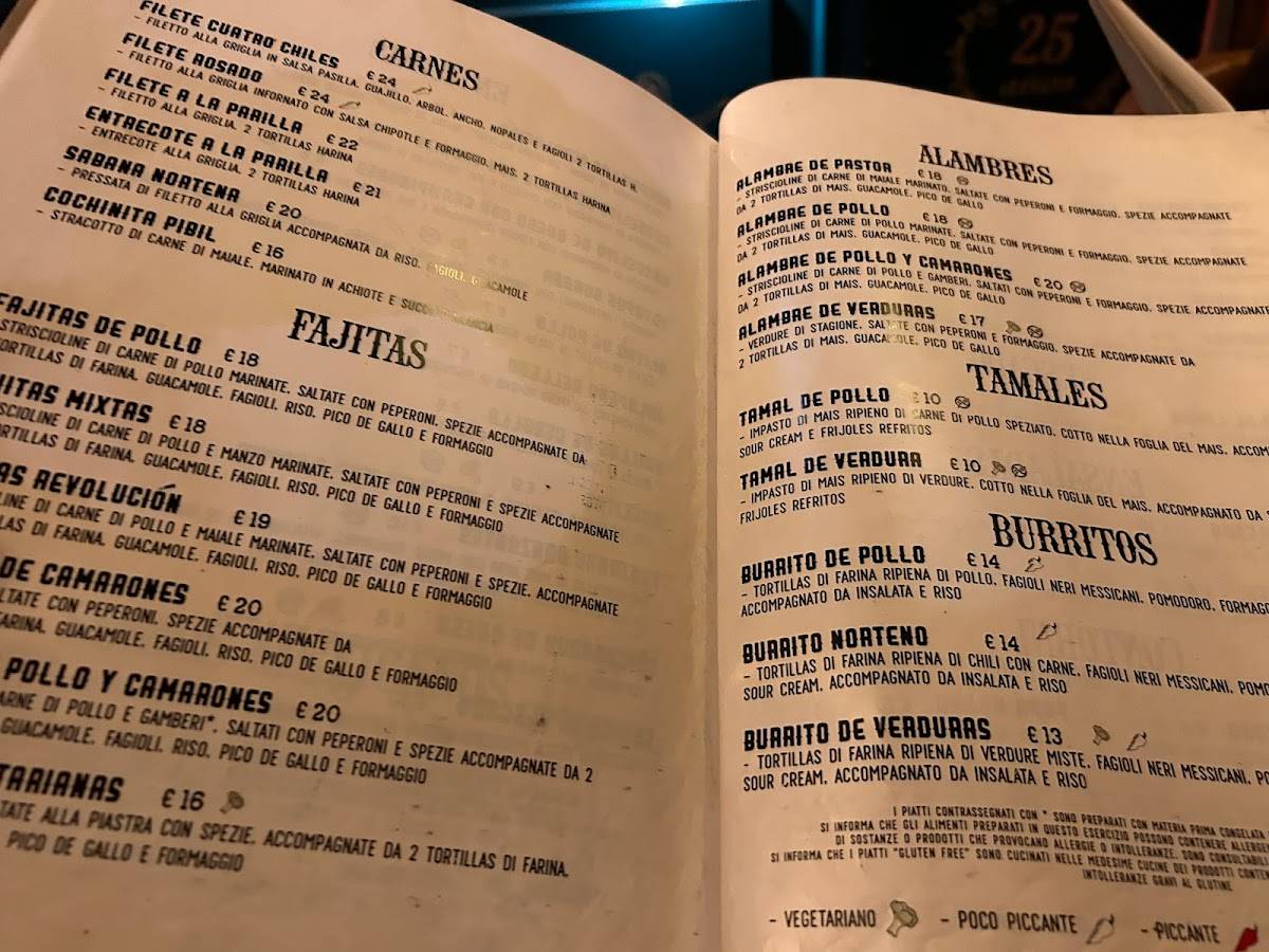 Menu di Revolucion 