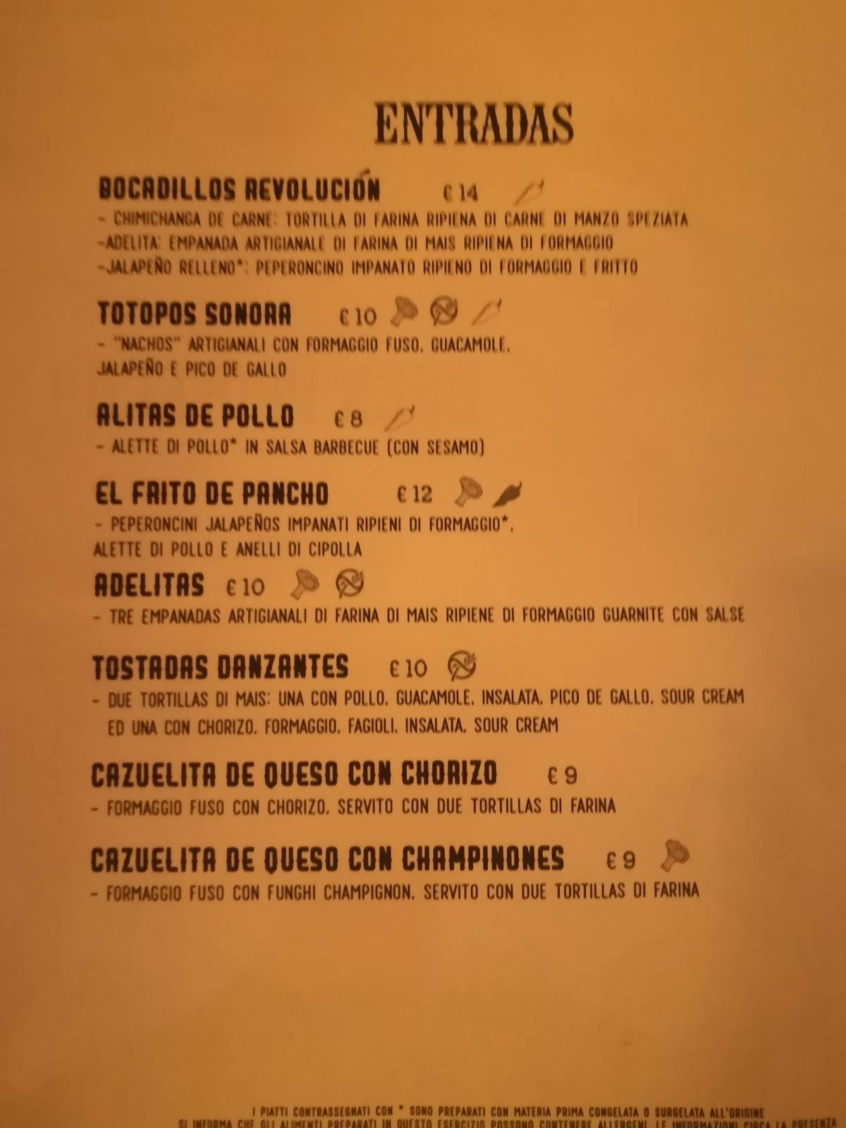 Menu di Revolucion 