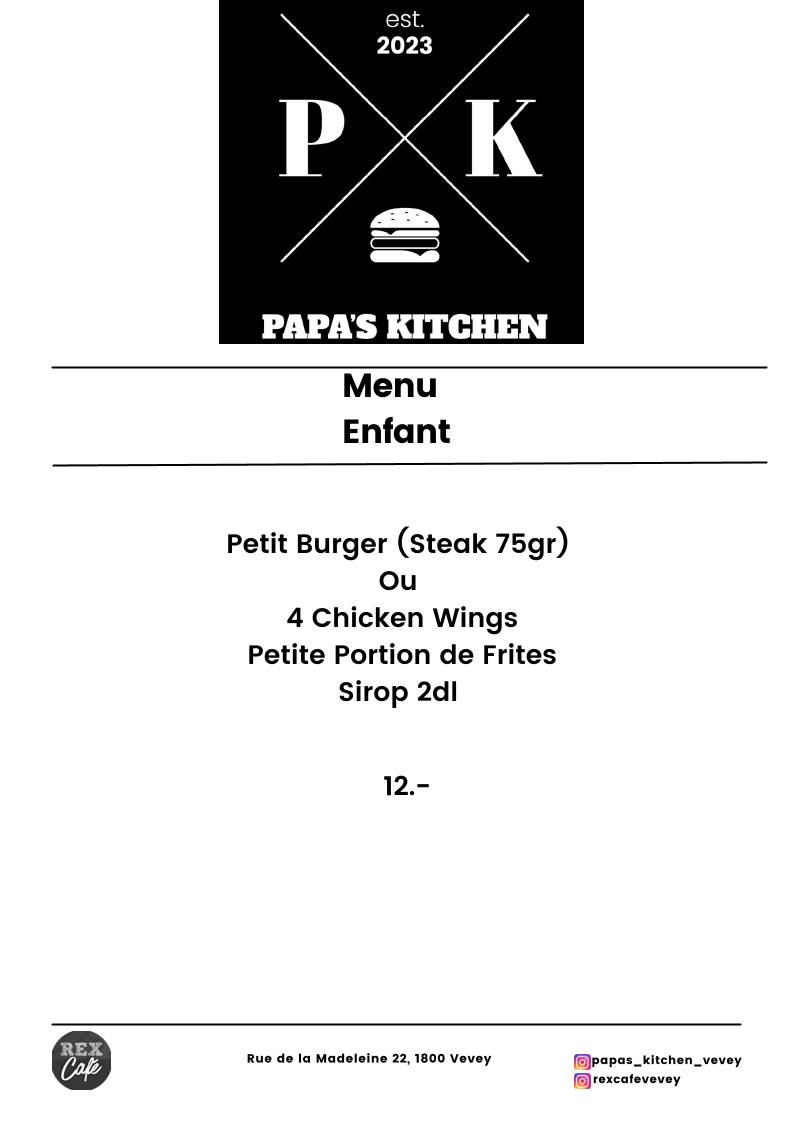 Menu di Rex Café - Vevey 