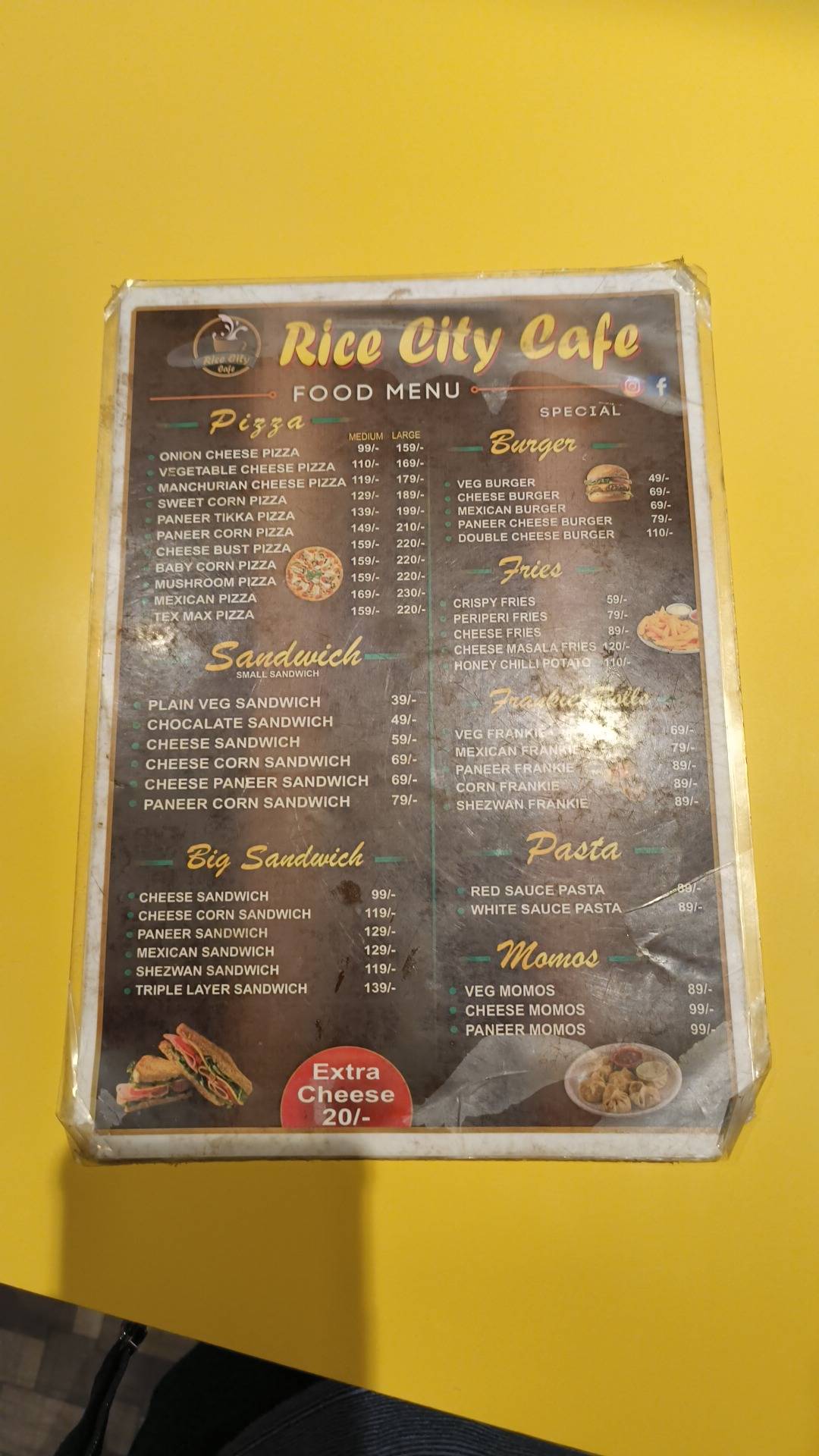 Rice city cafe menu