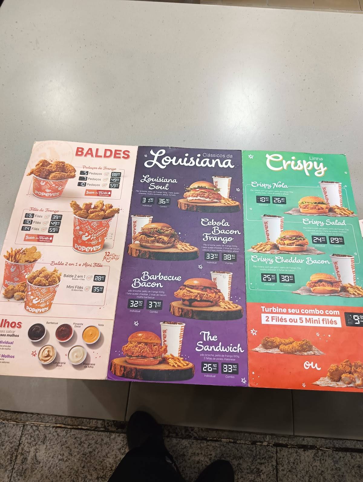 Popeyes Louisiana Kitchen cardápio