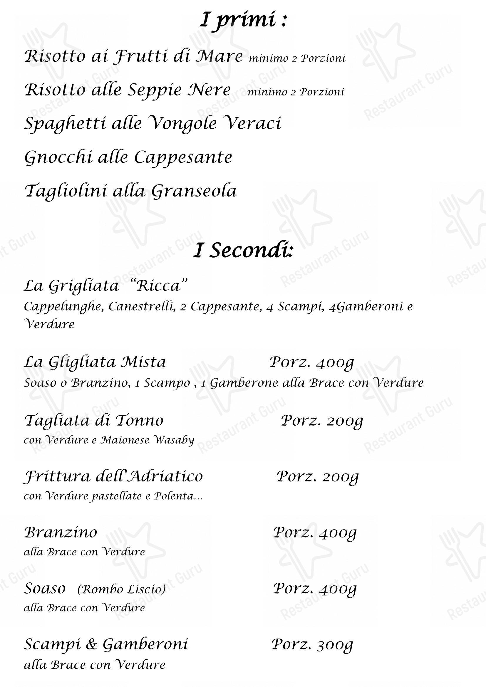 Menu per Ristorante AB Baretta in Legnaro