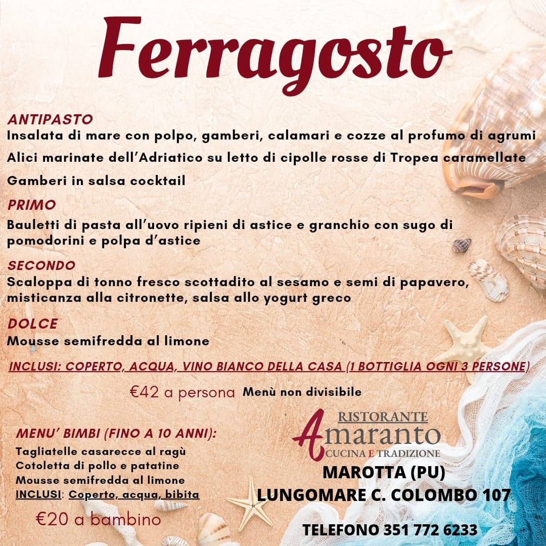 Menu di Ristorante AMARANTO Cucina e Tradizione 