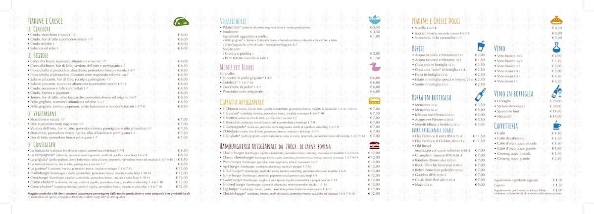 Menu de Ristorante Agriturismo Il Prato “fastfood”