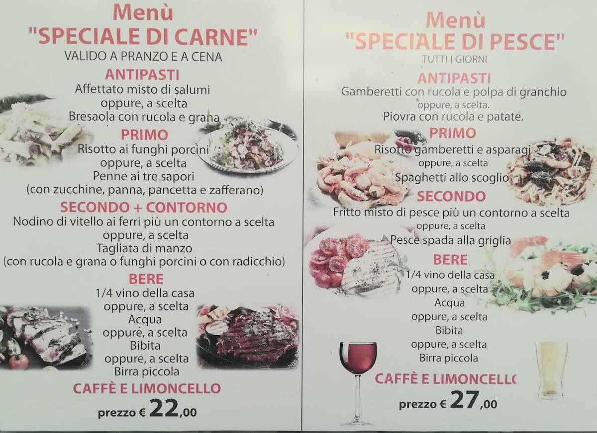 Menu di Al Pavone 