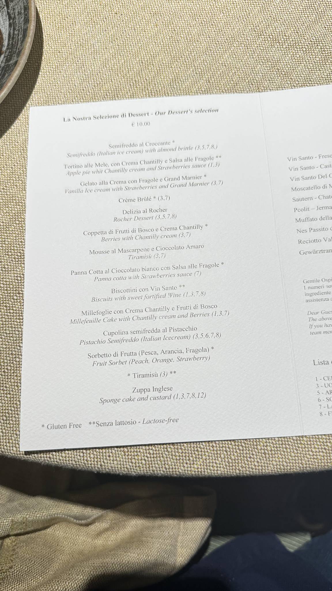 Menu di Ristorante all'Olivo 