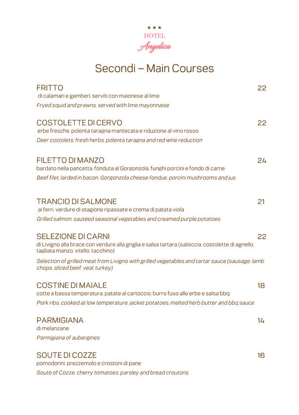 Menu di Ristorante Angelica 