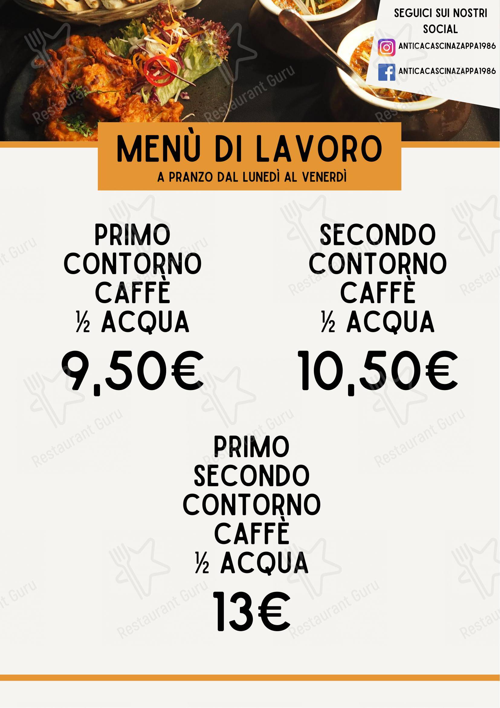 Menu di Ristorante Antica Cascina Zappa - Menu