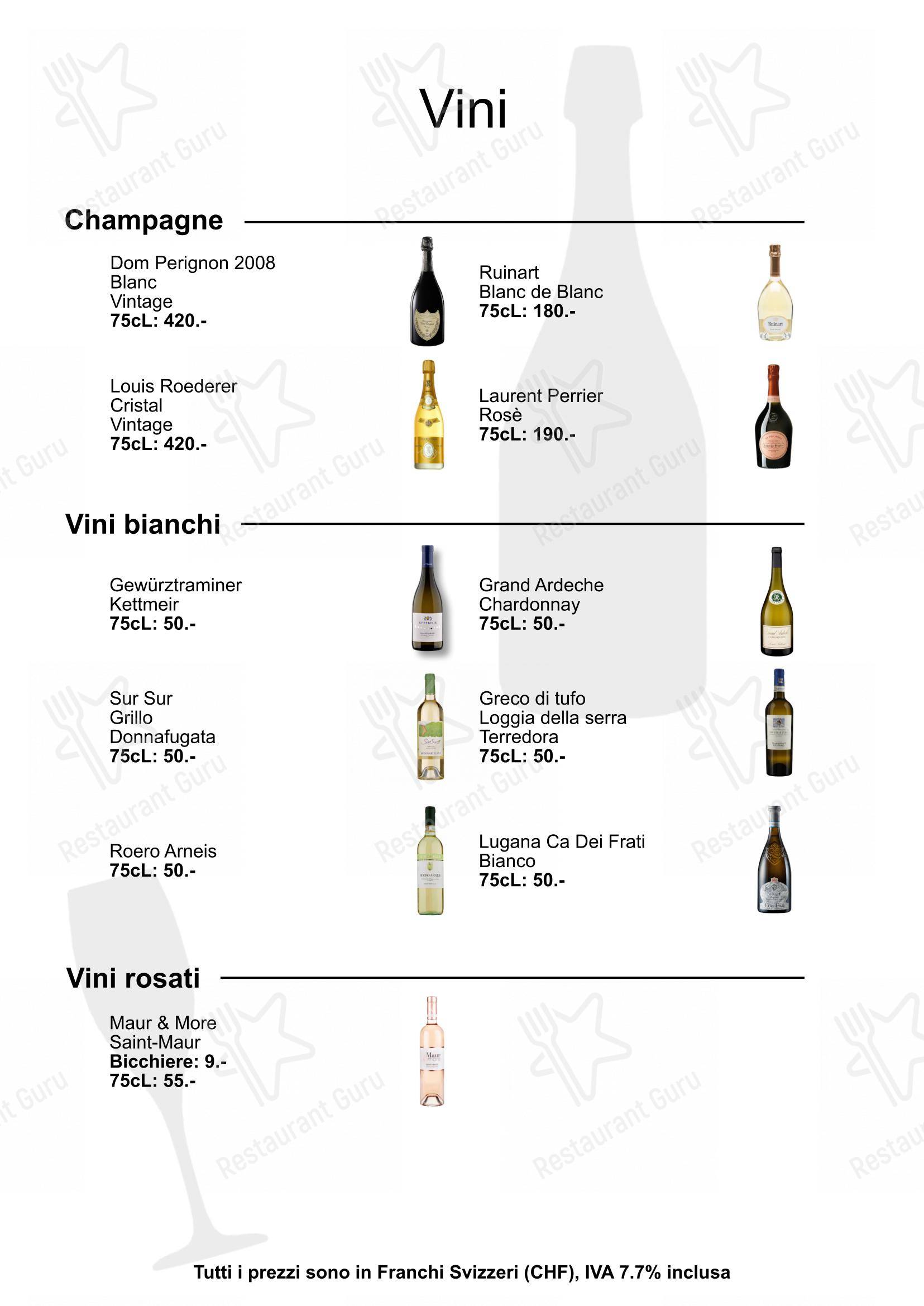 Ristorante Bar Class in Lugano - Menu bar