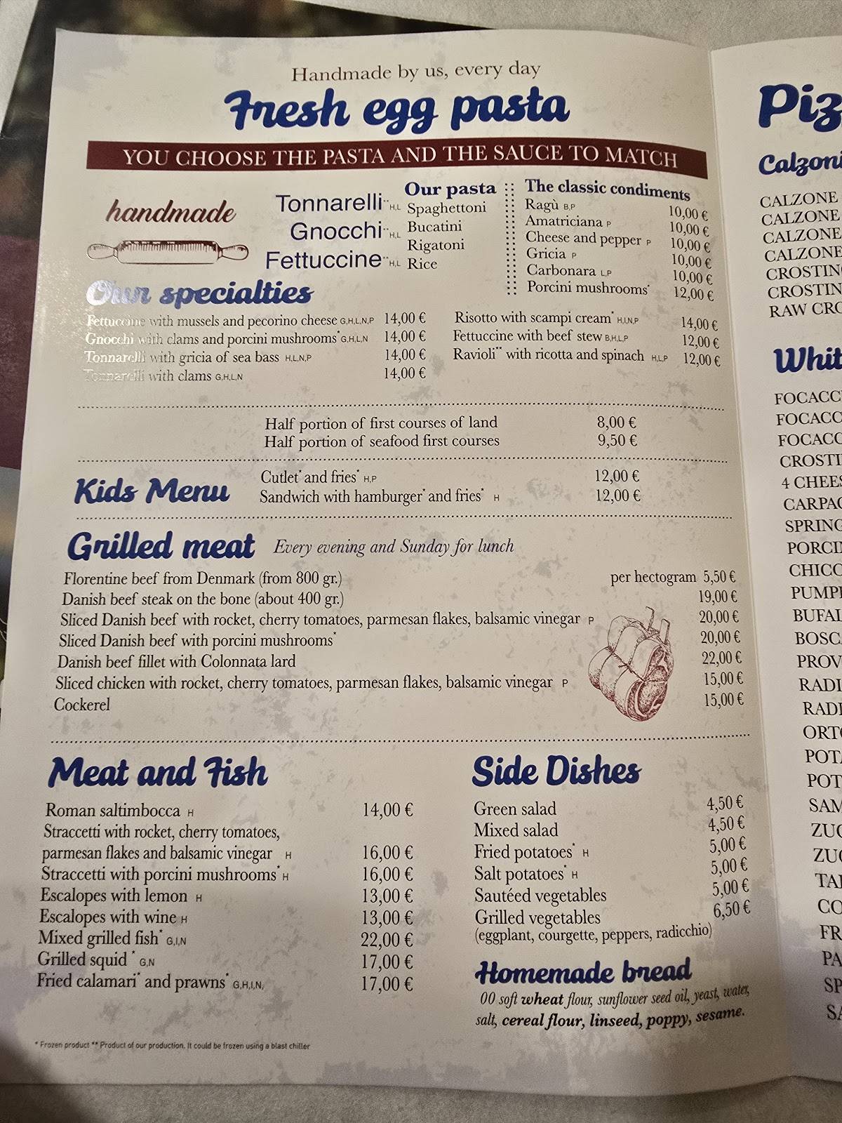 Menu di Ristorante Braceria La Gazza 