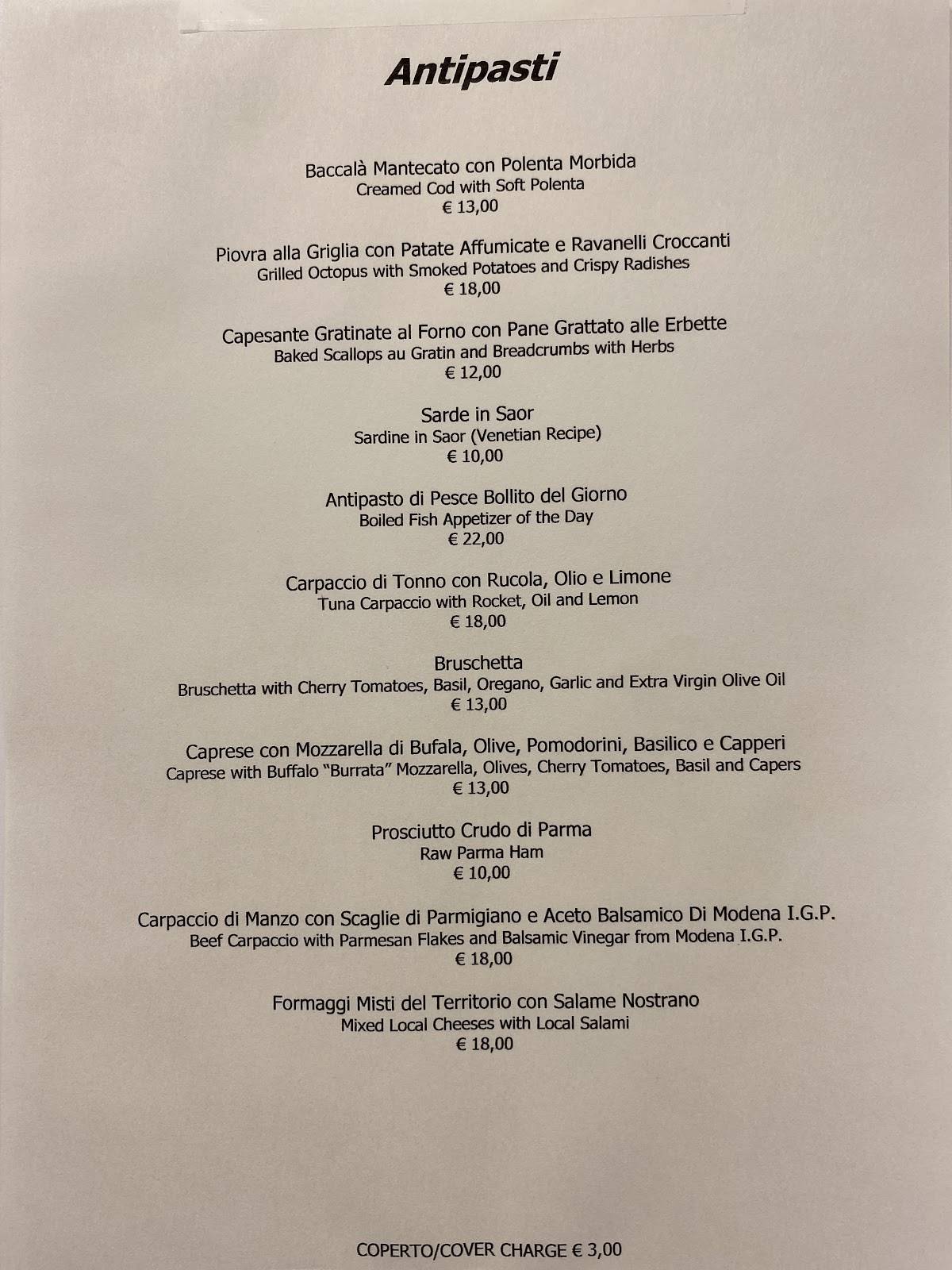 Menu di Ristorante Pizzeria Ca' Leon 