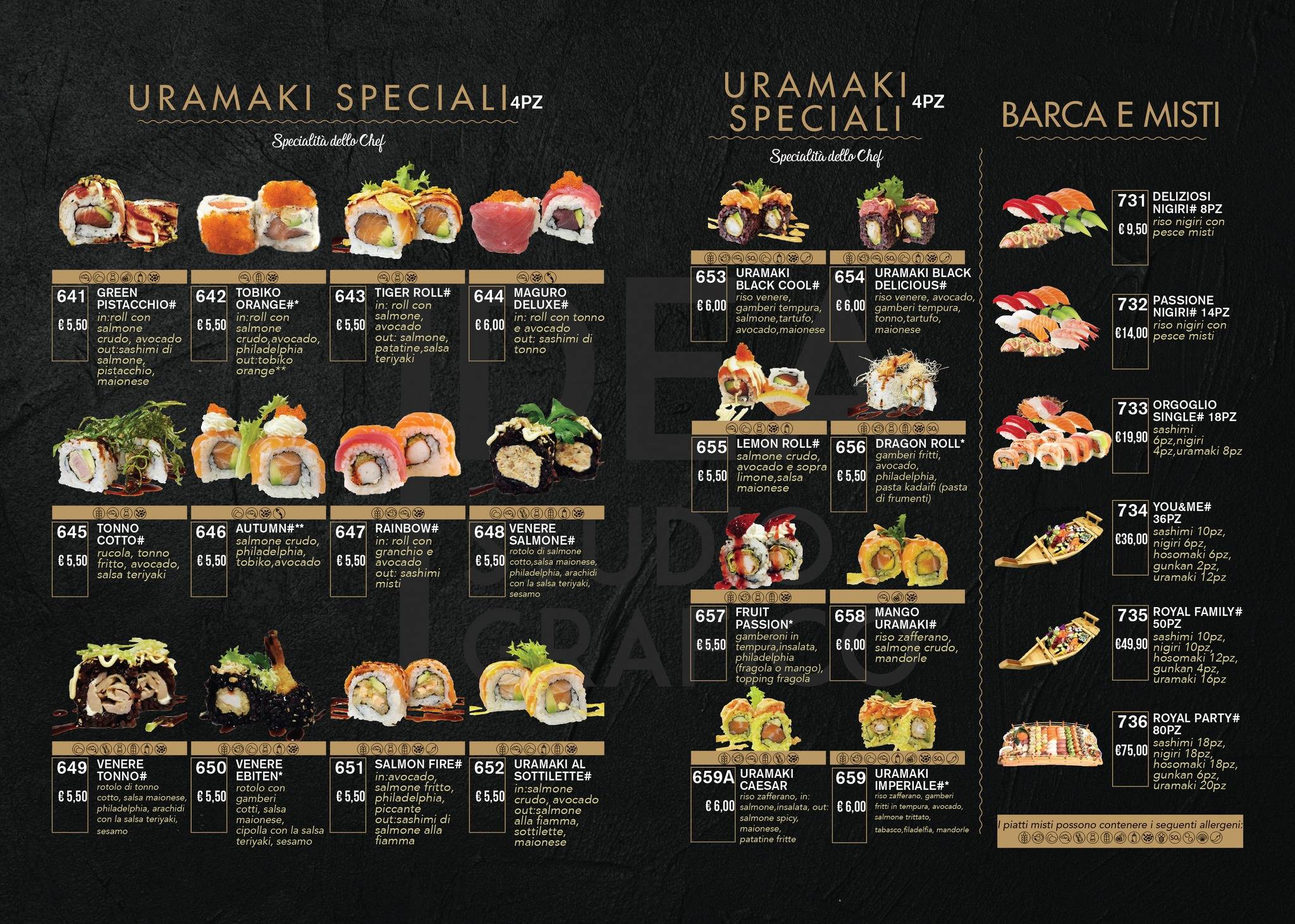 Menu di Ristorante Città delle Meraviglie 