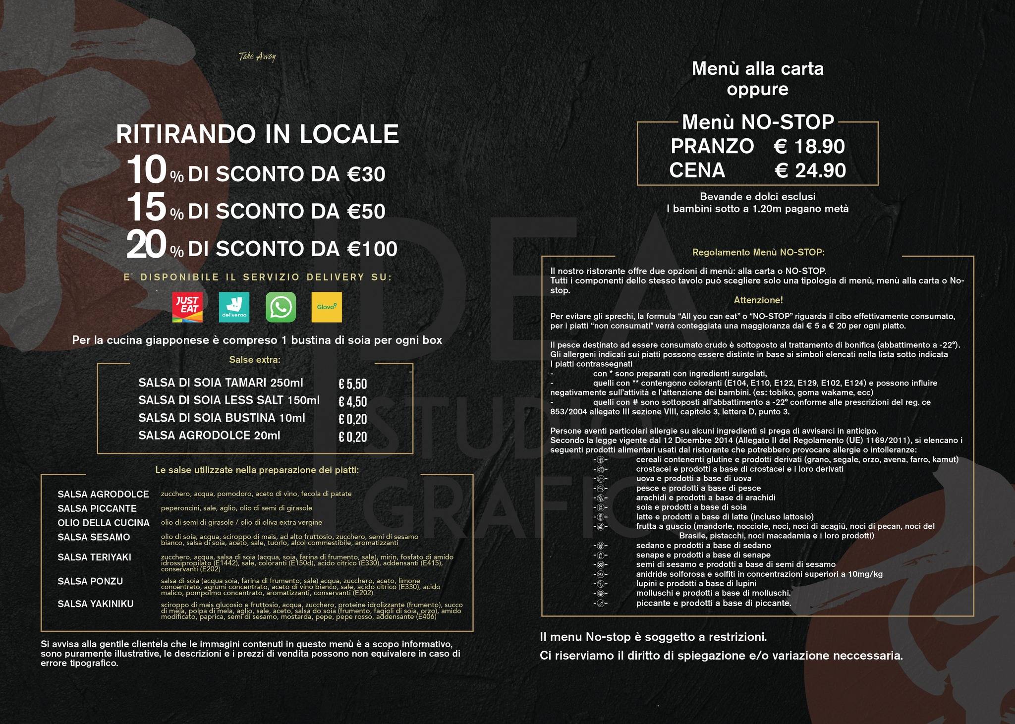 Menu di Ristorante Città delle Meraviglie 