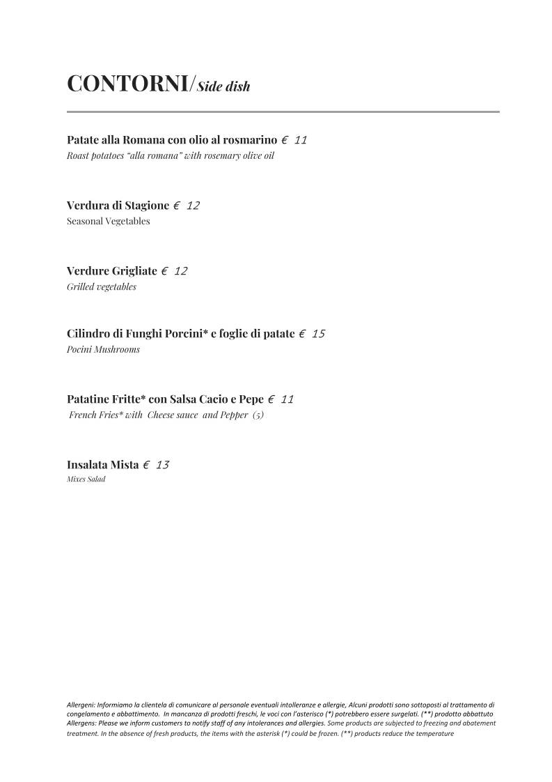 Menu di Ristorante Cotto - Dharma Group 