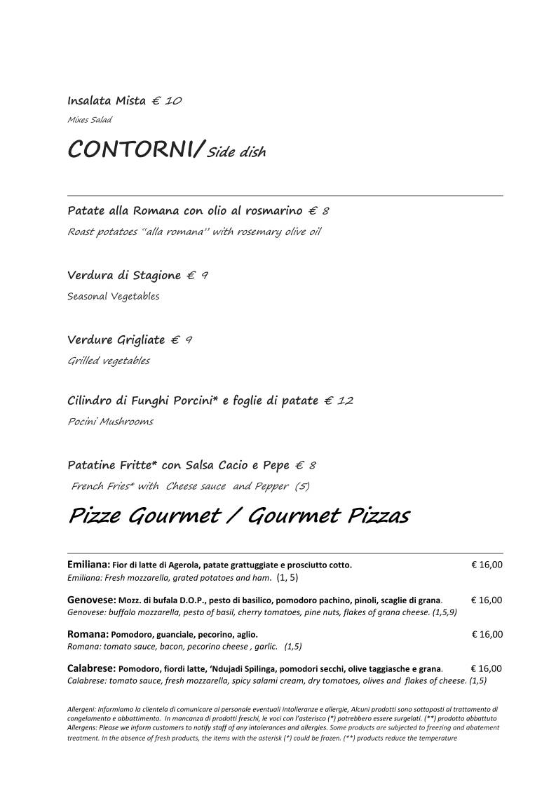 Menu di Ristorante Cotto - Dharma Group 