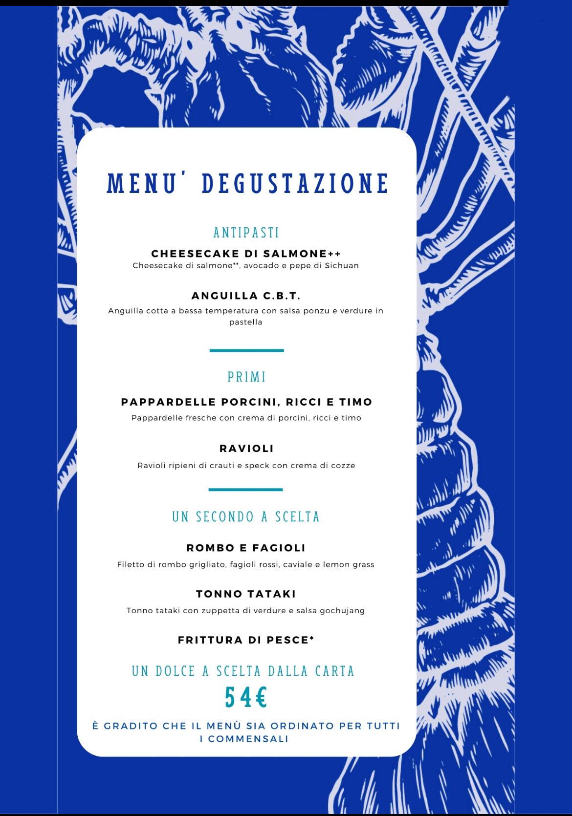 Menu di Ristorante Cucco - Pesce e Frutti di mare 