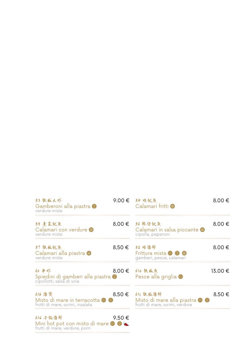 Menu di Ristorante Drago D'oro 