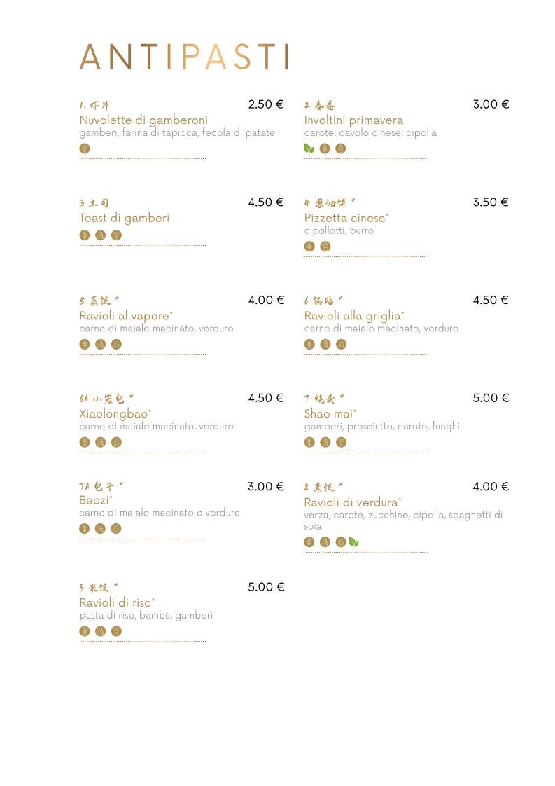 Menu di Ristorante Drago D'oro 