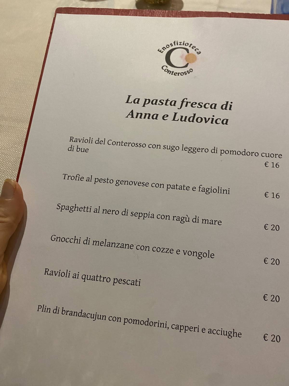 Menu di Ristorante Enosfizioteca Conterosso 