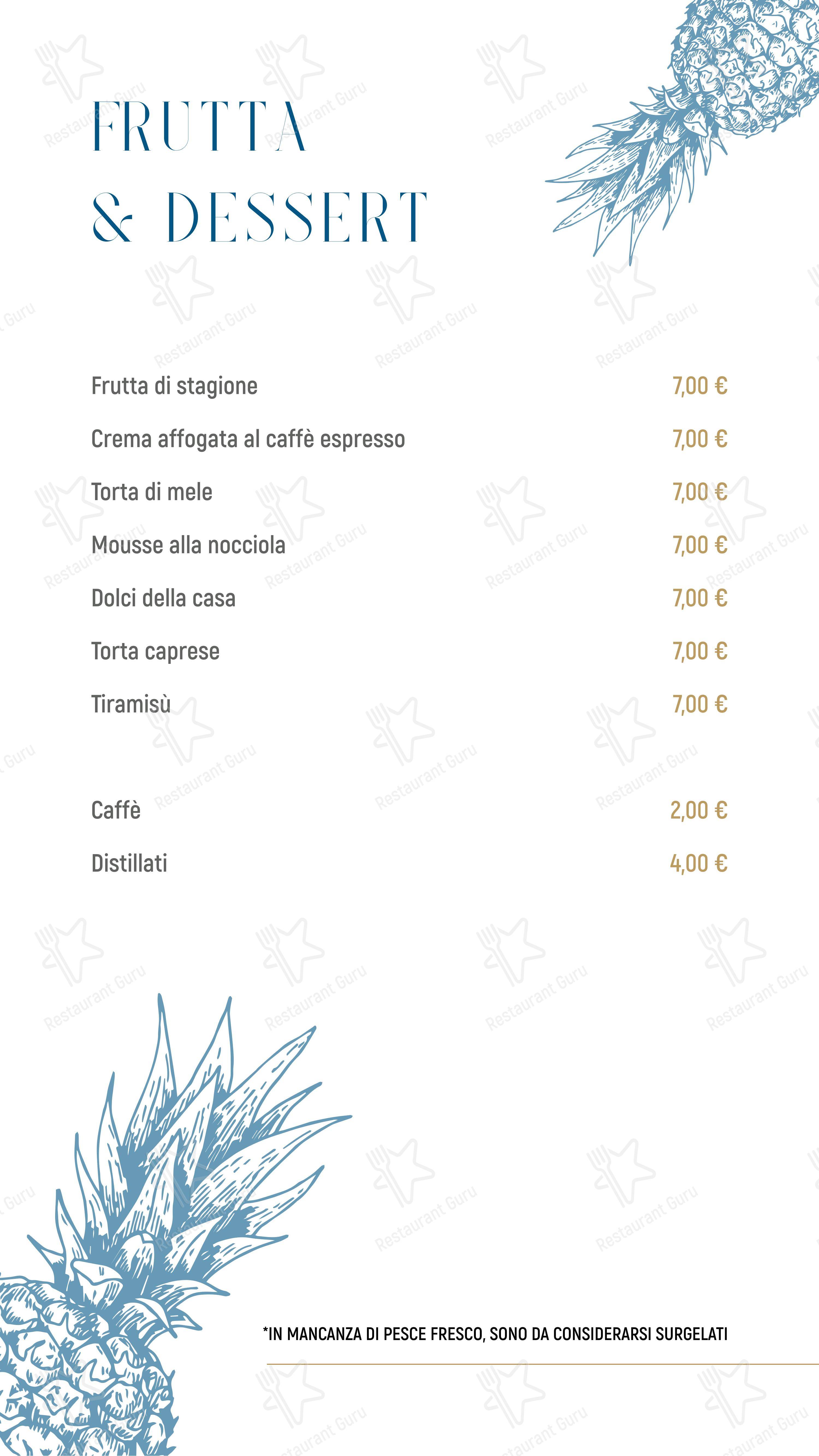 Menu bar per Ristorante Gina ristorante