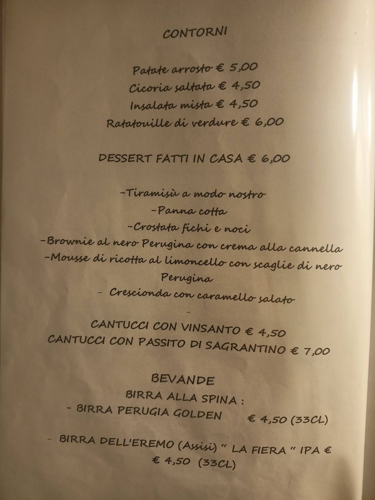 Menu di Ristorante IL CANTINONE Perugia Centro 