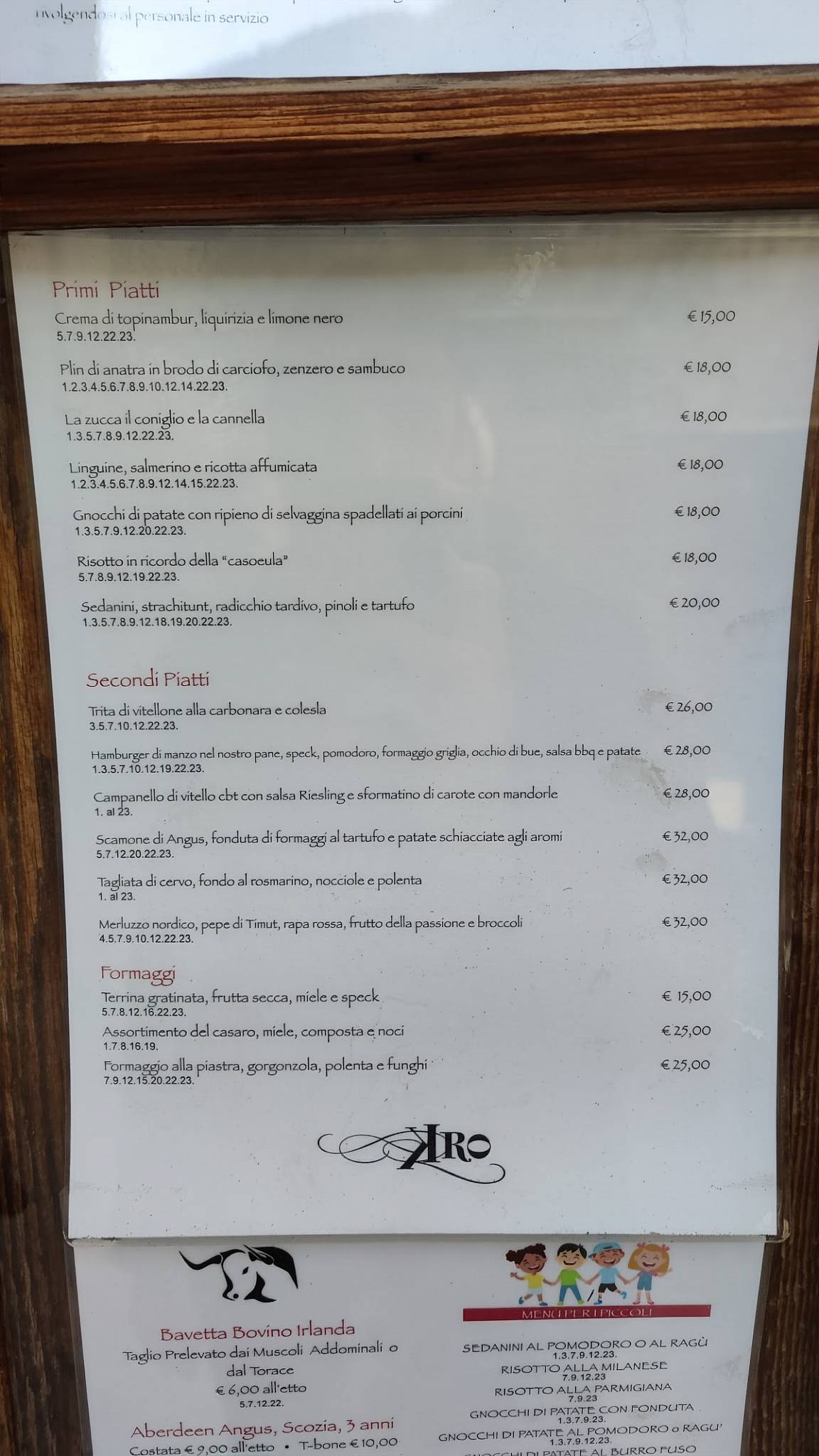 Menu di Ristorante Kro 