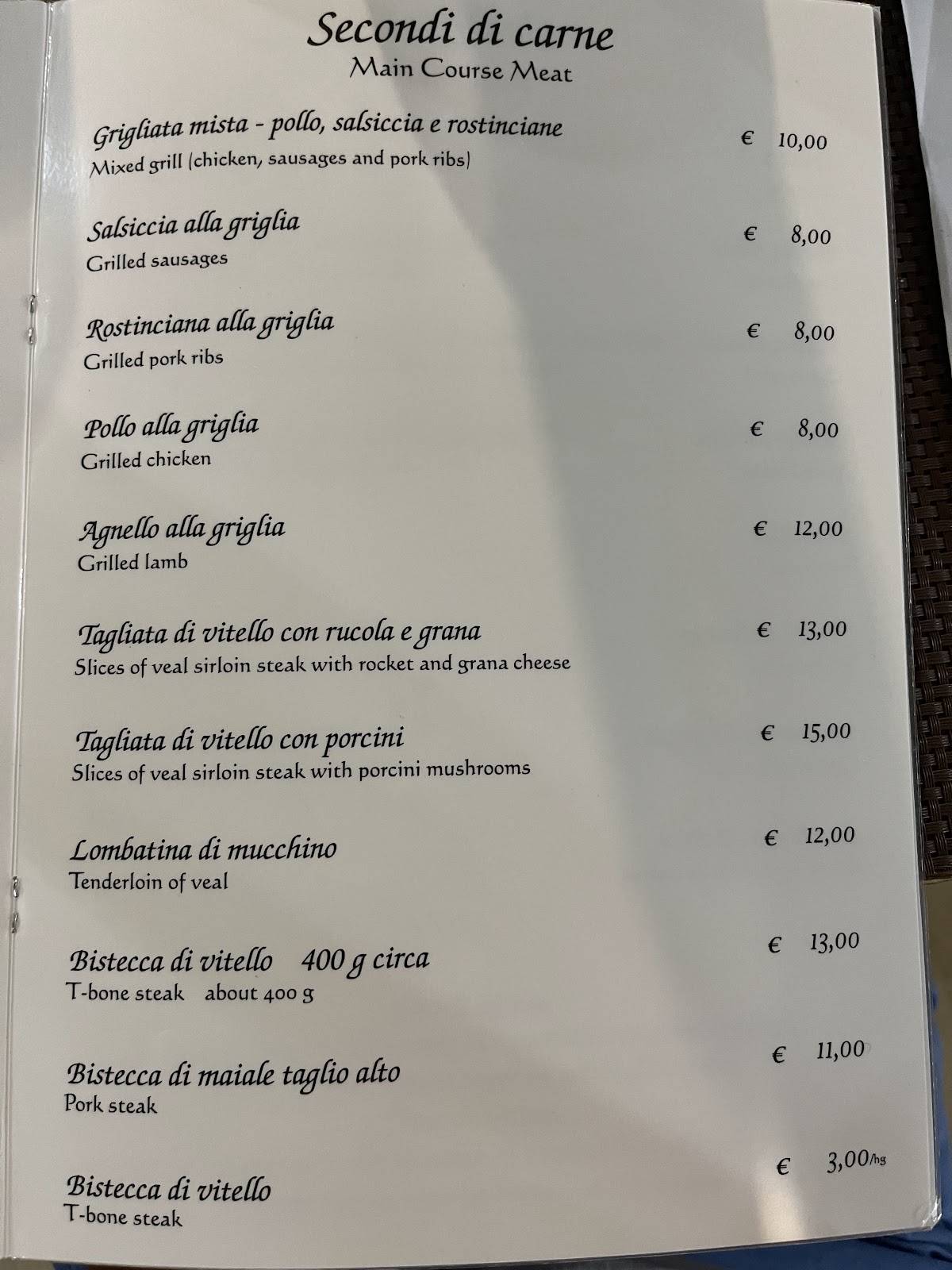 Menu de Ristorante L`Astronave