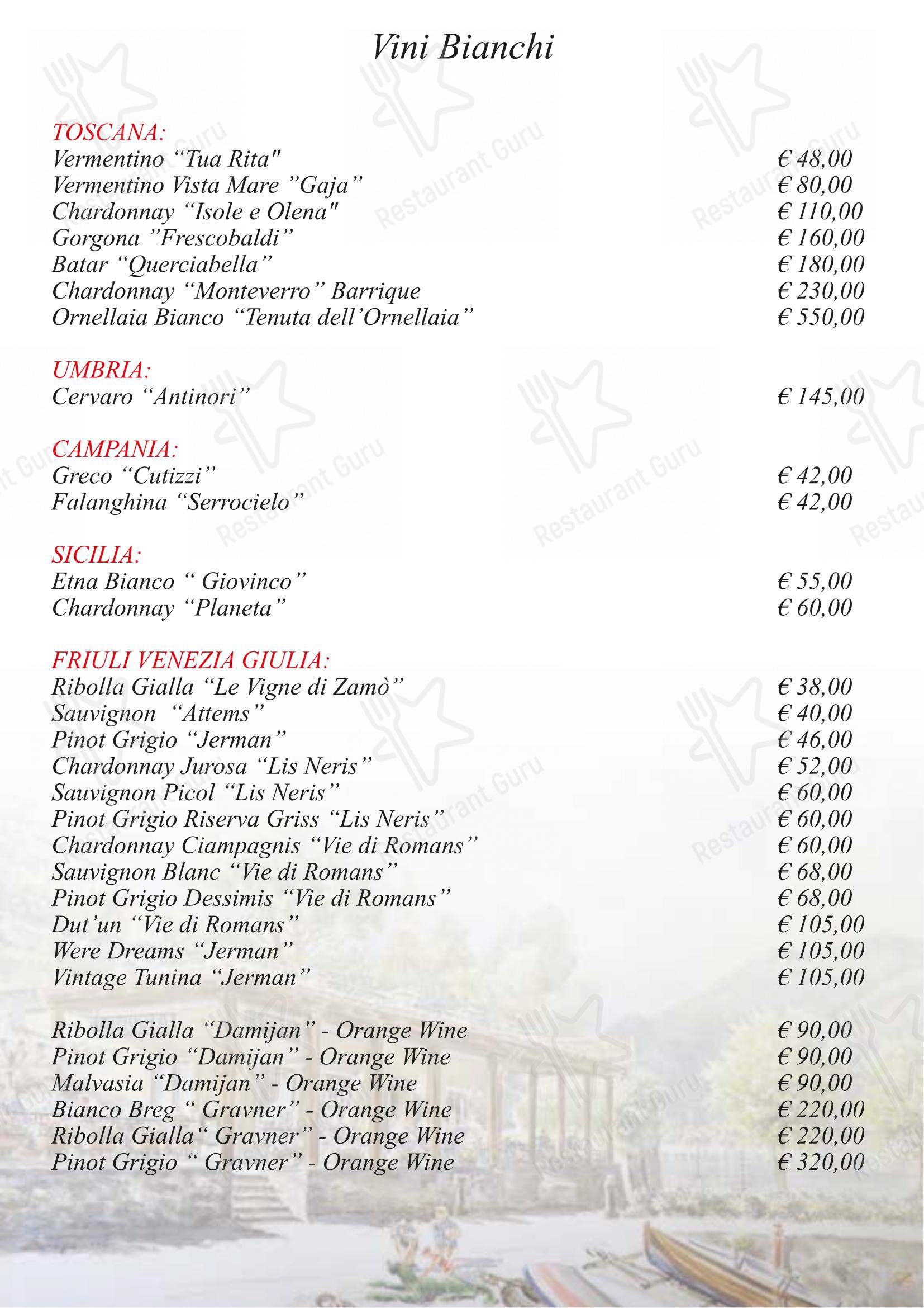 Menu di Ristorante La Punta - Коктейльная карта