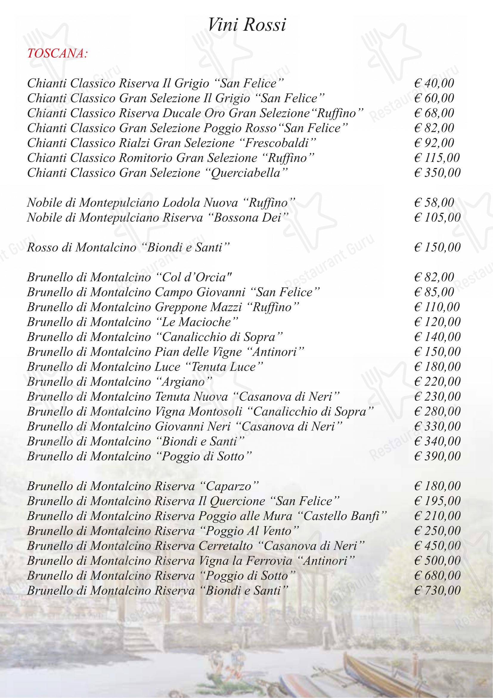 Коктейльная карта per Ristorante La Punta pub & bar