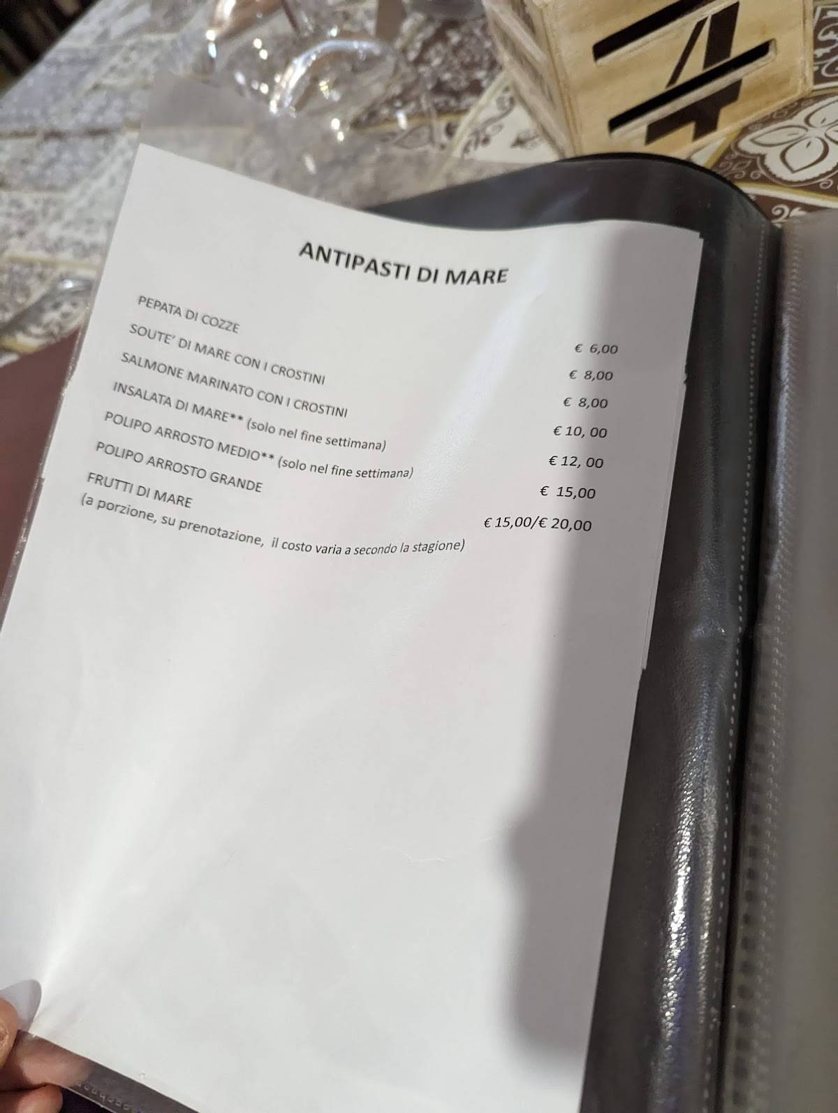 Menu di La Tavernetta 