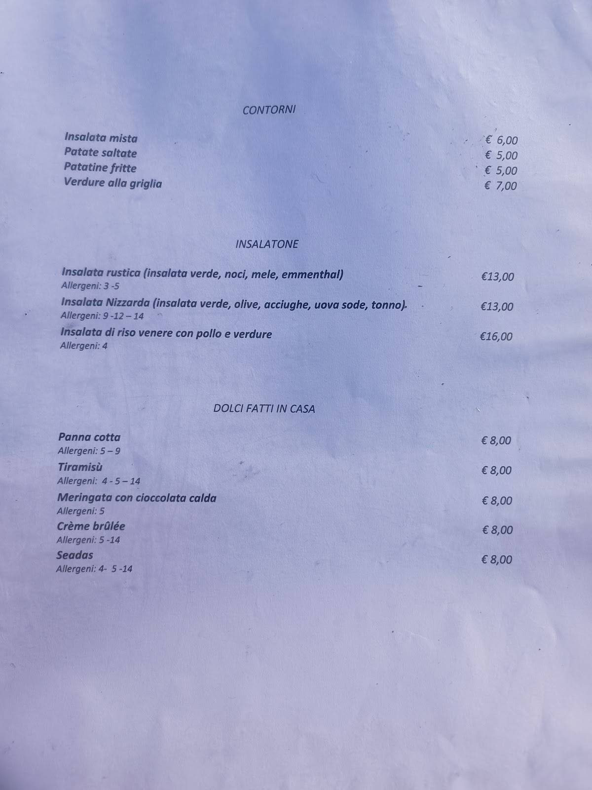 Menu di Ristorante Le Colonne 
