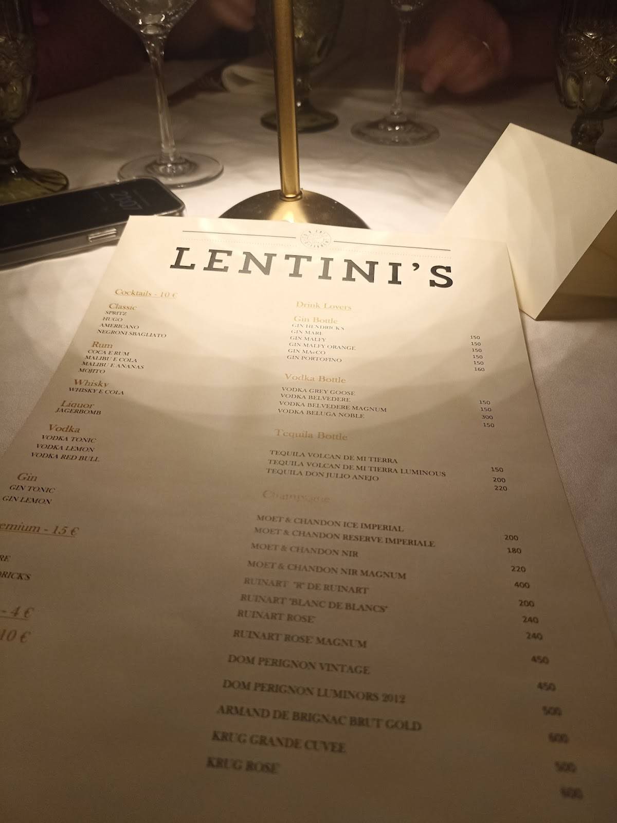Menu di Lentini's Pizza & Restaurant Grill 