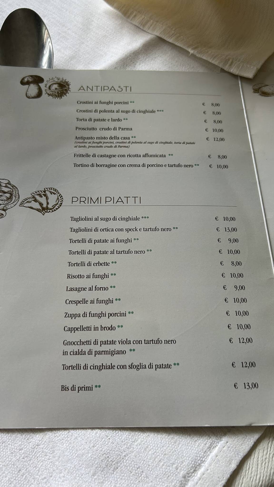 Menu di Manubiola 