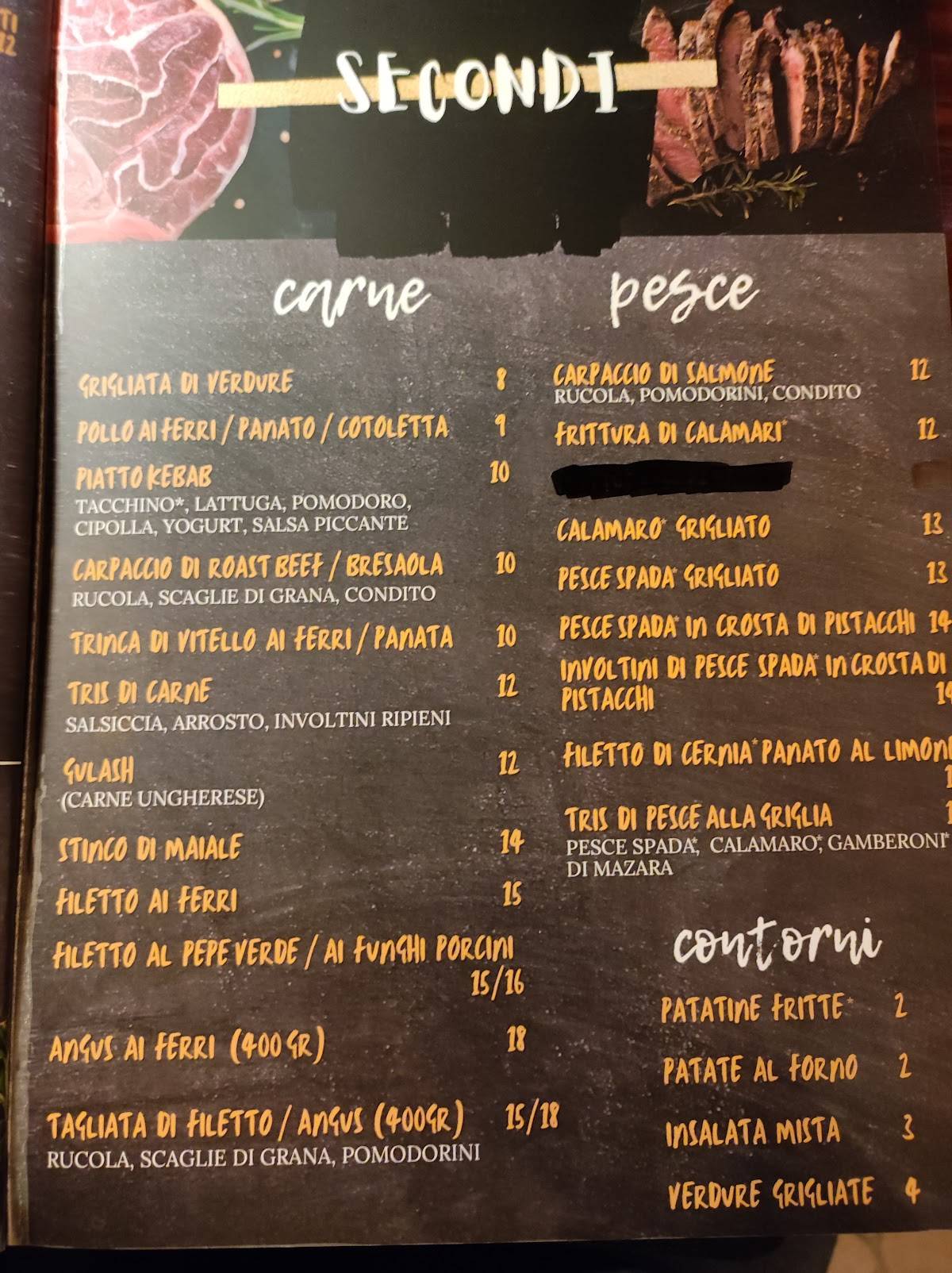 Menu di Maracanà pub 