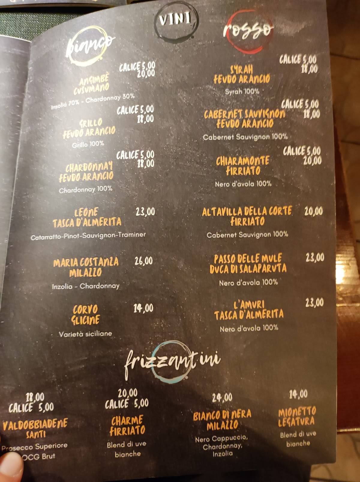 Menu di Maracanà pub 